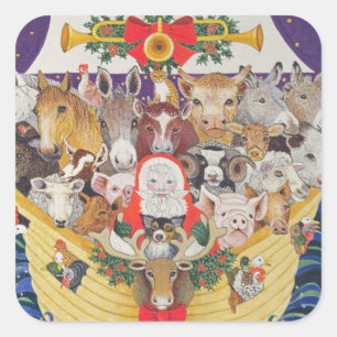 Christmas Arrival Square Sticker