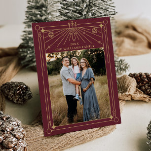 Christmas Art Deco Line Art Photo Holiday Card