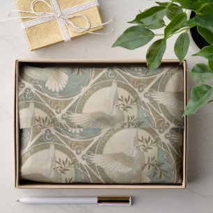 Christmas Art Nouveau Stylised Dove Illustration Tissue Paper