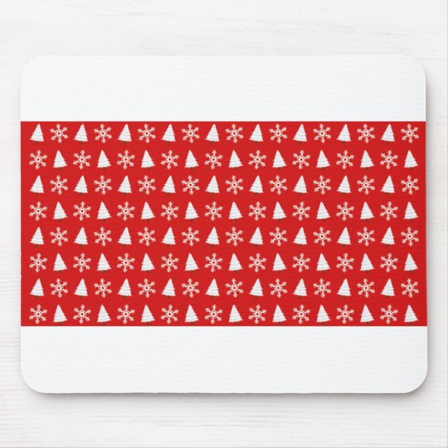 Christmas Art Pattern Design Winter Snow Flake Mouse Pad (Front)