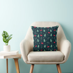 Christmas Art Plant Art One Little Christmas Tree Cushion