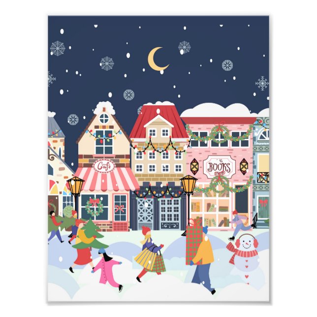 Christmas Art Winter City  Photo Print (Front)