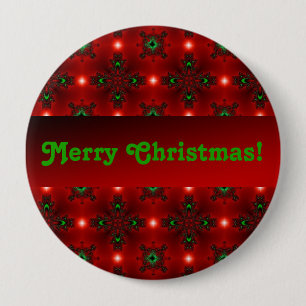 Christmas Artdeco in Retro Style 10 Cm Round Badge