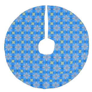 Christmas Artdeco in Retro Style Faux Linen Tree Skirt