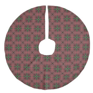 Christmas Artdeco in Retro Style Faux Linen Tree Skirt