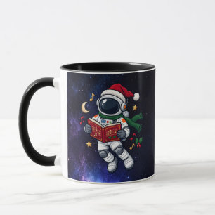 Christmas Astronaut Caroling in Space Mug