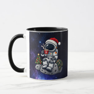 Christmas Astronaut Enjoying Lunar Cocoa Mug