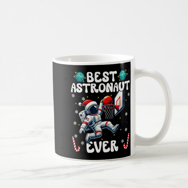 Christmas Astronaut Ever Santa Hat Snowflakes Cand Coffee Mug (Right)