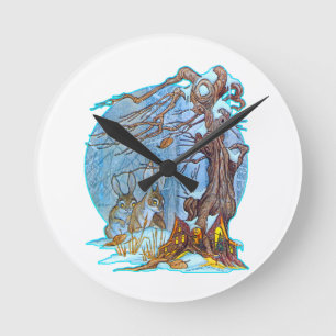 Christmas at Elf Hall Round Clock