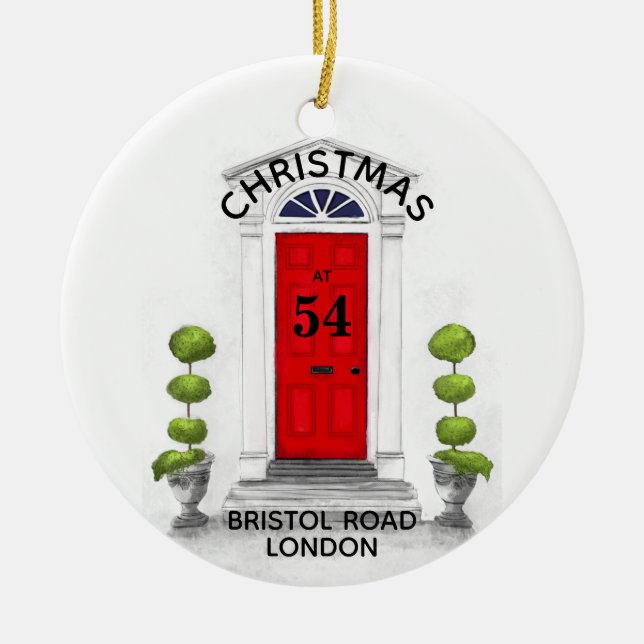 Christmas at home 1st christmas in new house ceramic ornament (Front)