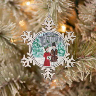 Christmas at Pemberley Snowflake Pewter Christmas Ornament