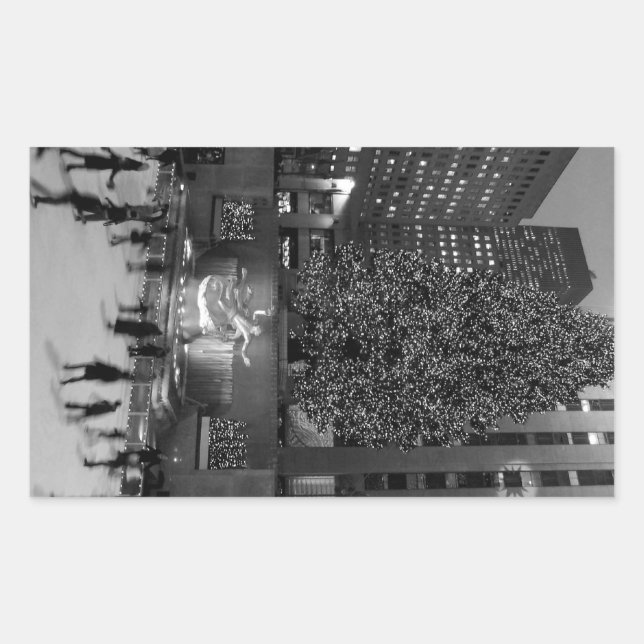 Christmas at Rockefeller Centre - NYC Rectangular Sticker (Front)