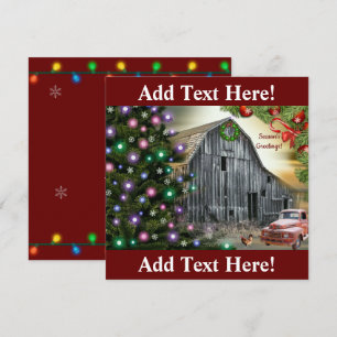 Christmas At The Barn Farm Truck Hen Thank You Card