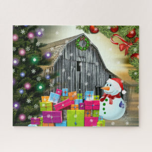 Christmas At The Barn Frosty the Snowman Presents Jigsaw Puzzle