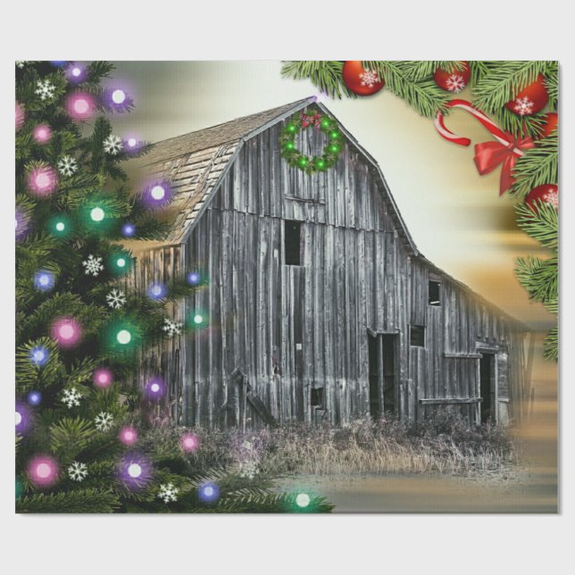 Christmas At The Barn Wrapping Paper (Flat)