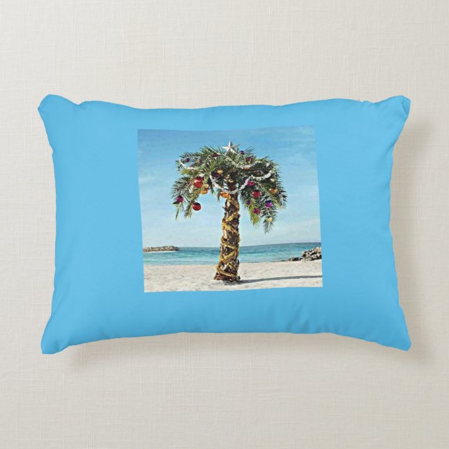 "CHRISTMAS AT THE BEACH* DECORATIVE CUSHION (Front)