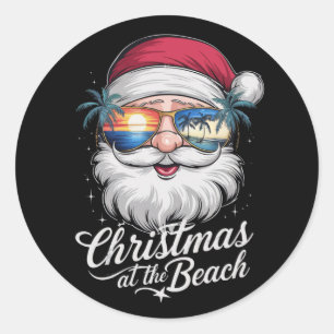 Christmas At The Beach Hawaiian Summer Holiday Classic Round Sticker