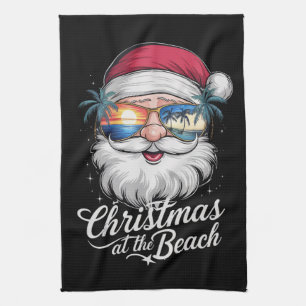 Christmas At The Beach Hawaiian Summer Holiday Tea Towel