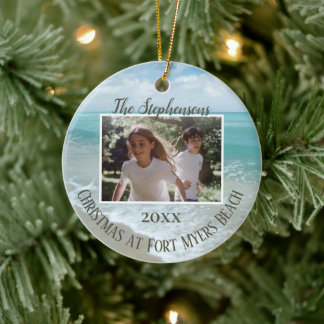 Christmas at the Beach Ornament Family Photo