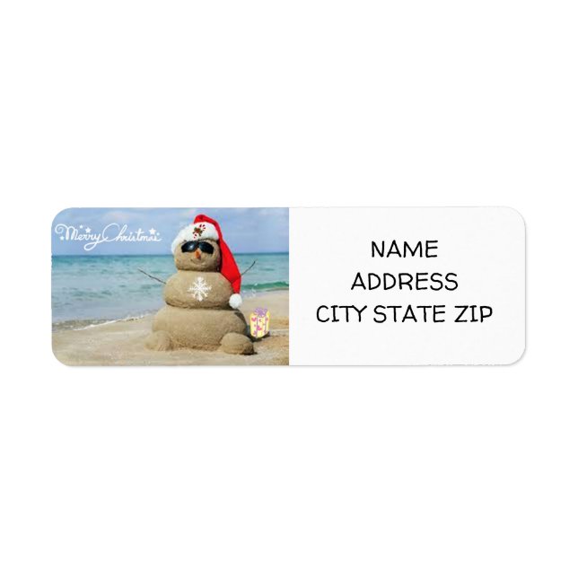 **CHRISTMAS AT THE BEACH** RETURN ADDRESS LABEL (Front)