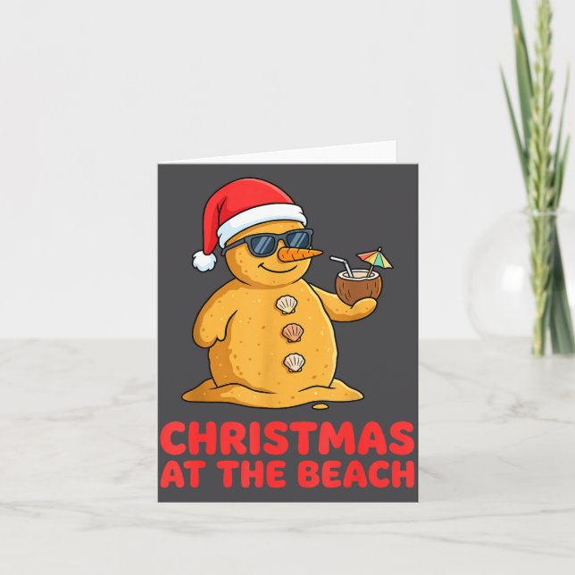 Christmas At The Beach Shirt Funny Sandman Trocal  Card (Front)