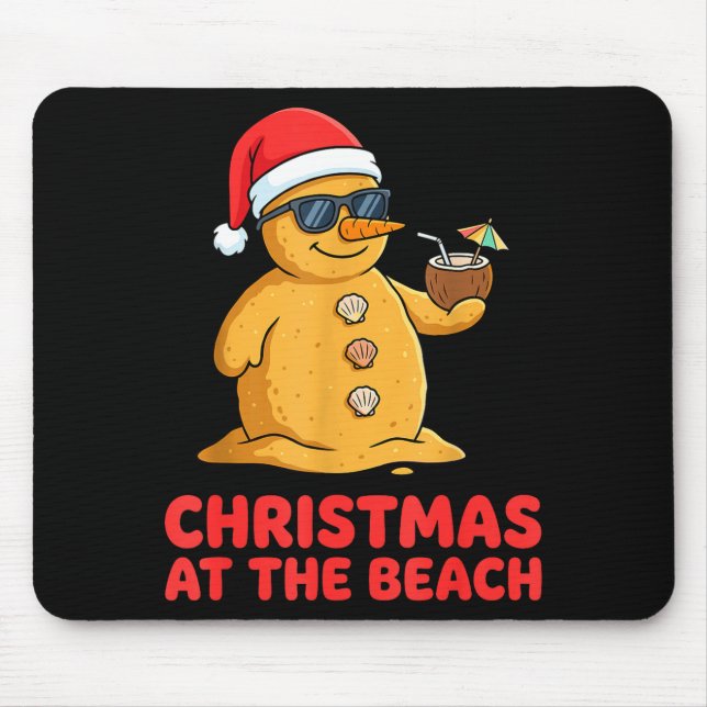 Christmas At The Beach Shirt Funny Sandman Trocal  Mouse Pad (Front)