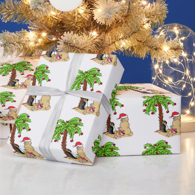 Christmas at the Beach Wrapping Paper (Holidays)