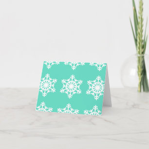 Christmas at Tiffanys Aqua Blue Snowflakes Holiday Card