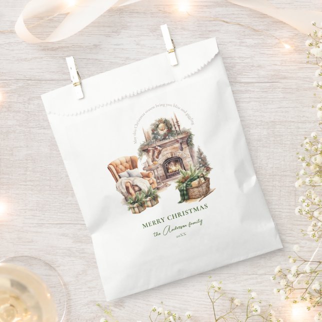 Christmas atmosphere Cosy Personalised Favour Bag (Clipped)