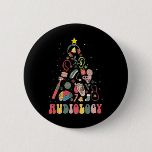 Christmas Audiology Tree Audiologist Christmas 6 Cm Round Badge