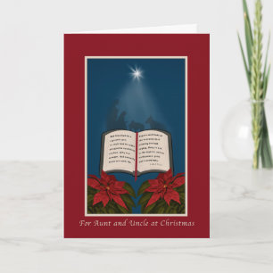 Christmas, Aunt, Uncle, Open Bible Holiday Card