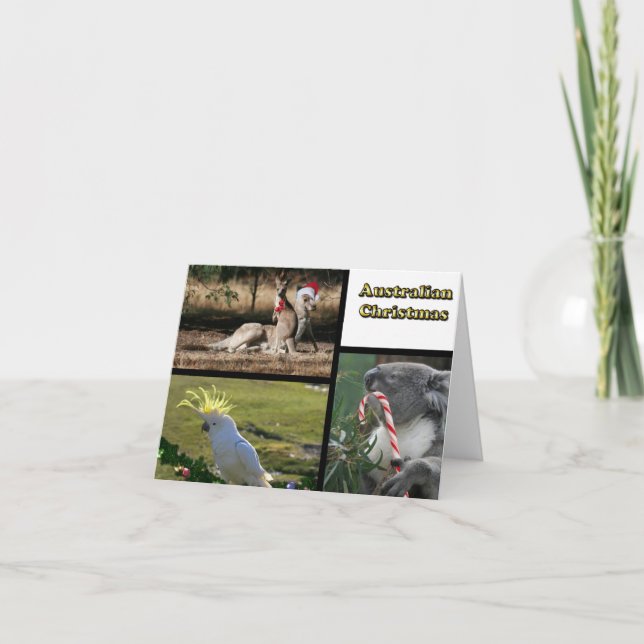 Christmas Aussie Style Animals Holiday Card (Front)