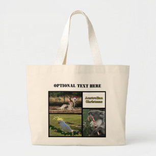 Christmas Aussie Style Animals Large Tote Bag