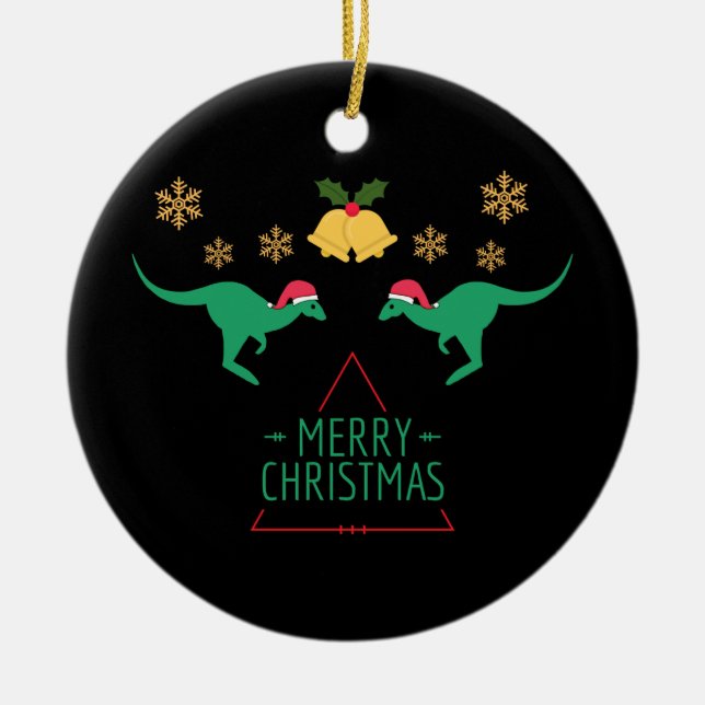Christmas Australia Kangaroo Ceramic Ornament (Front)