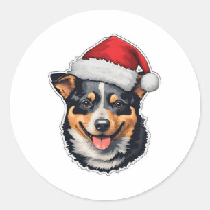 Christmas Australian Cattle Dog Classic Round Sticker