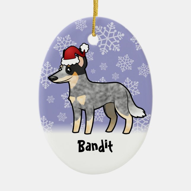 Christmas Australian Cattle Dog / Kelpie Ceramic Ornament (Front)