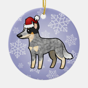 Christmas Australian Cattle Dog / Kelpie Ceramic Ornament