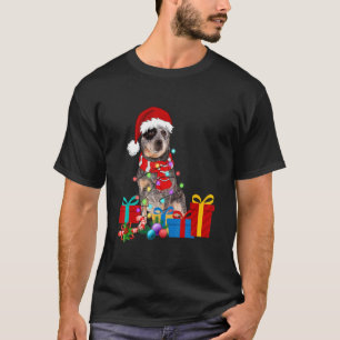 Christmas Australian Cattle Dog Xmas Lights Santa T-Shirt