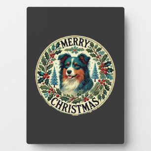 Christmas Australian Shephard Plaque