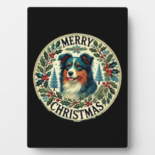 Christmas Australian Shephard Plaque
