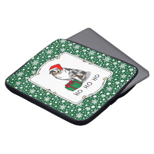 Christmas Australian Shepherd (blue merle tan/w 1) Laptop Sleeve