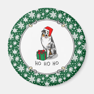 Christmas Australian Shepherd (blue merle tan/w 1) Magnet