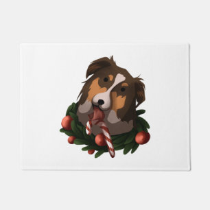 christmas australian Shepherd Classic T-Shirt Doormat