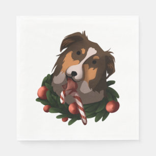 christmas australian Shepherd Classic T-Shirt Napkin