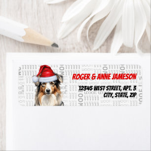 Christmas Australian Shepherd Dog Return Address Label