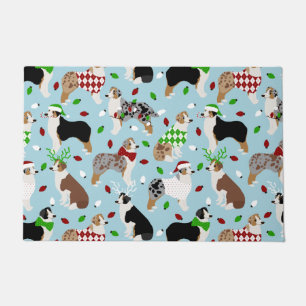 Christmas Australian Shepherd Doormat