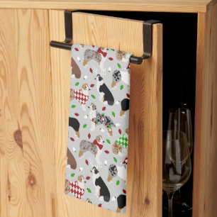 Christmas Australian Shepherd Kitchen Towel
