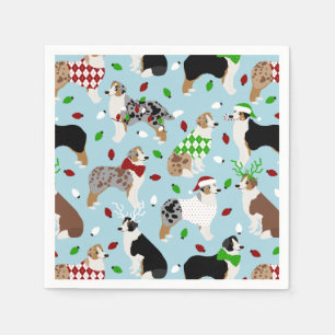 Christmas Australian Shepherd Napkins