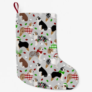 Christmas Australian Shepherd Small Christmas Stocking
