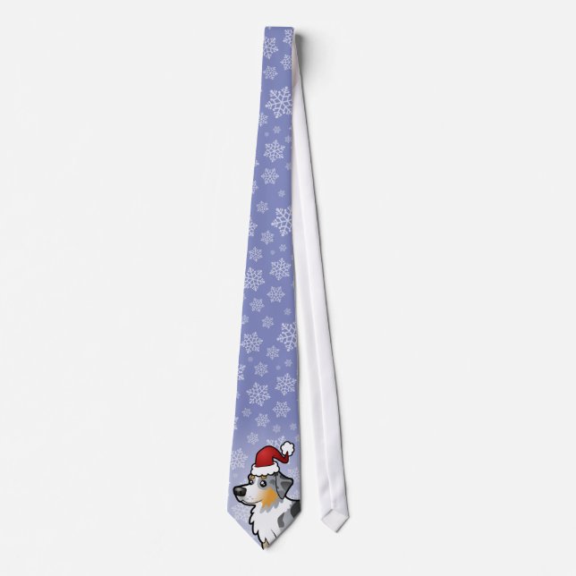 Christmas Australian Shepherd Tie (Front)